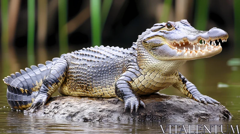 Wildlife Alligator Near Water AI Image