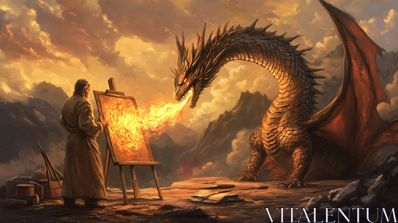 AI ART Dragon's fiery breath inspires art