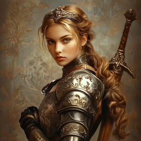 Female Knight Portrait with Sword