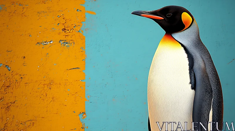 Penguin in Colorful Contrast AI Image