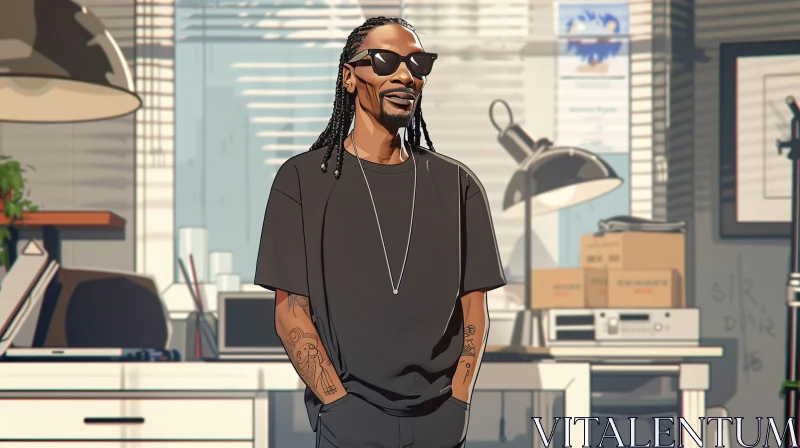 Snoop Dogg Office Portrait AI Image