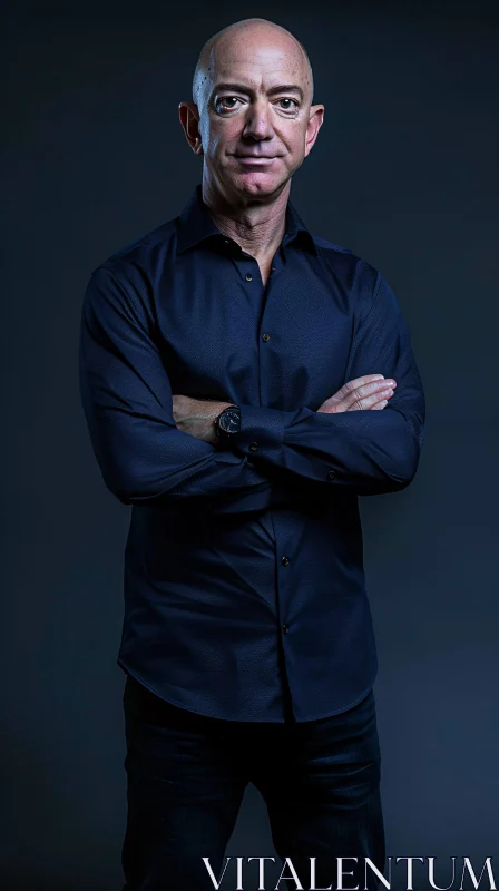 AI ART Portrait of Jeff Bezos in a Dark Shirt