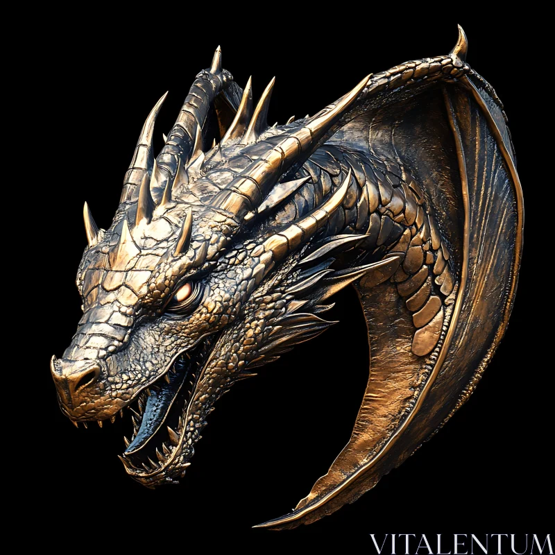 Dragon Head Statue AI Image