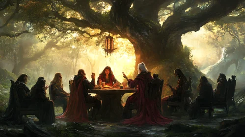 Mystic Gathering Beneath the Elderwood