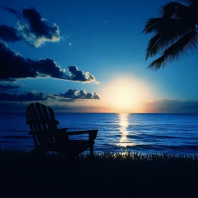 Beach Chair at Sunset