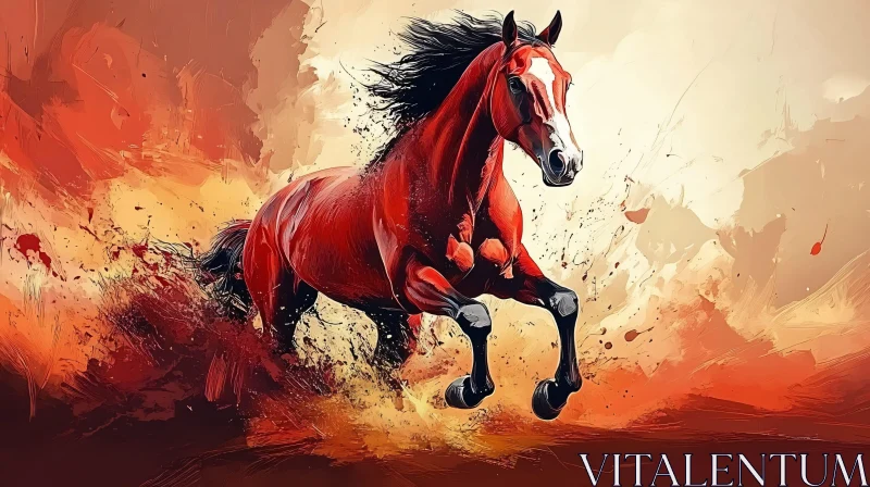 Powerful Horse Painting with Motion AI Image