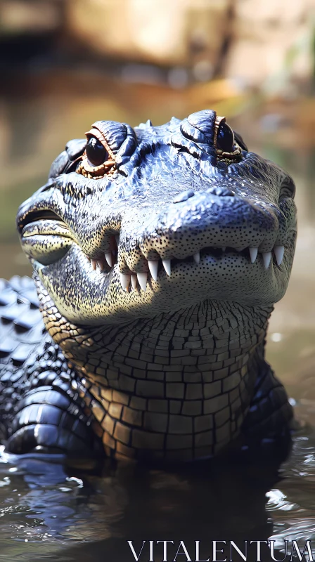 Crocodile in Water AI Image