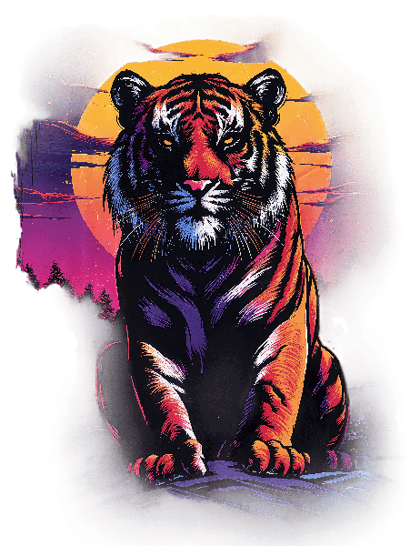 Artistic Tiger Silhouette Tee POD Design