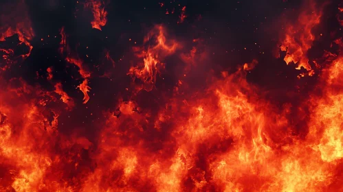 Engulfing Flames In Intense Blaze