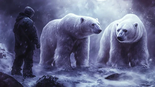 Arctic Encounter: Man and Polar Bears