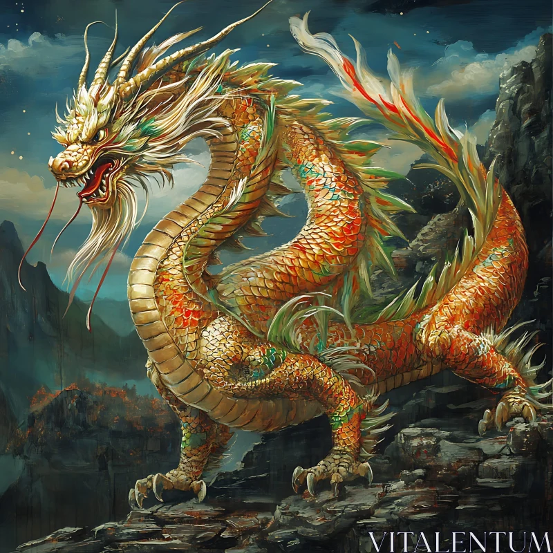 AI ART Legendary Dragon Guardian of the Mountains