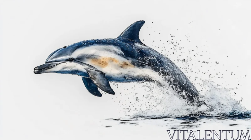 Majestic Dolphin in Mid-Air AI Image