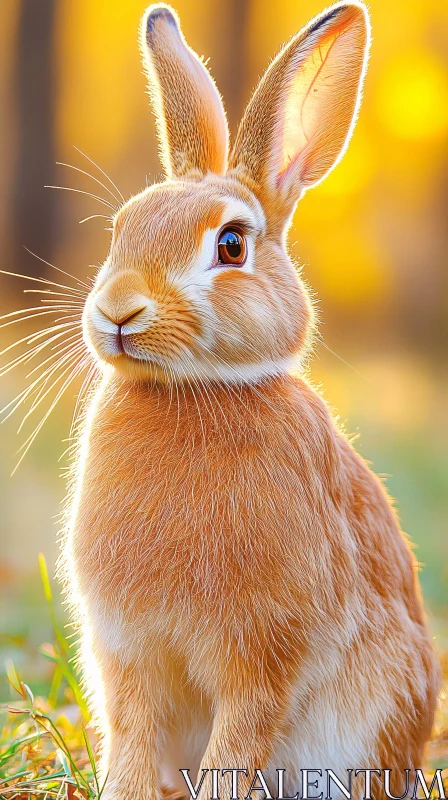 Sunlit Bunny in Nature AI Image