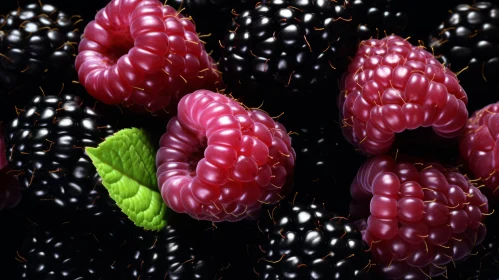 Luminous Black Raspberries - A Still Life Artistry