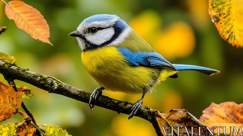 AI ART Colorful Bird Perched in Nature