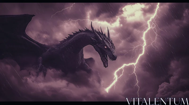 AI ART Dragon in the Storm