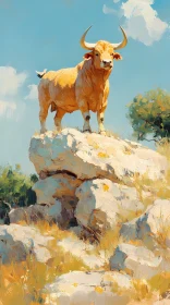 Dominant Bull in Natural Setting