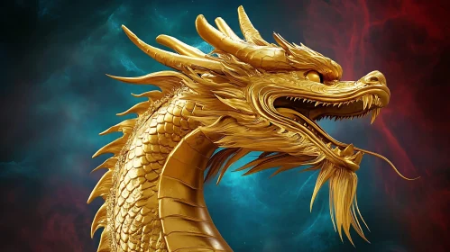 Nebula Dragon: Golden Mythical Beast