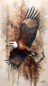 Dynamic Eagle Brushstrokes
