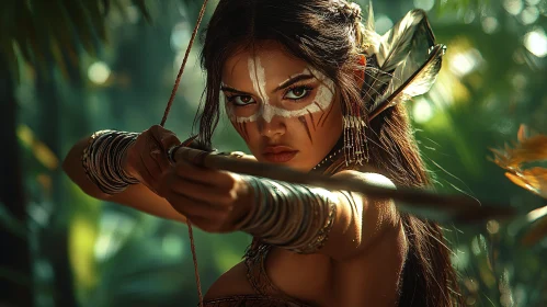 Tribal Archer in the Forest