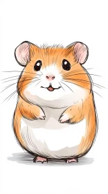 Charming Hamster Sketch Art