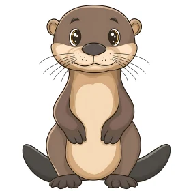 Adorable Otter Cartoon Art