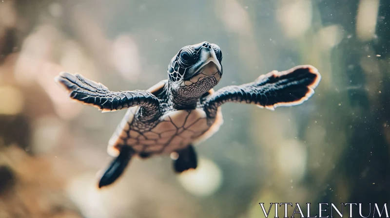 AI ART Graceful Sea Turtle in Underwater Serenity