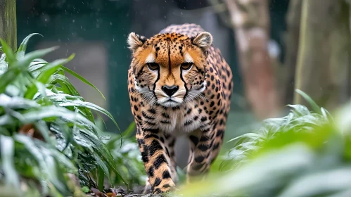 Cheetah Striding Through Nature