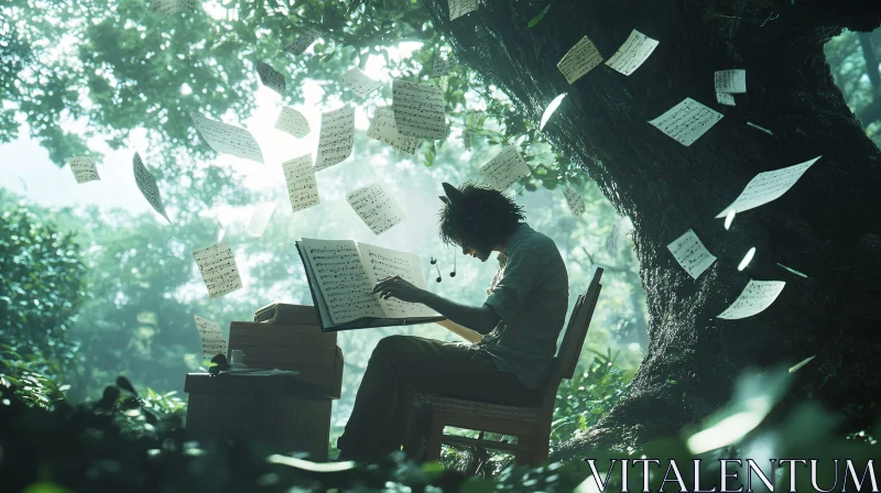 Musical Dream in the Woods AI Image