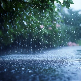 Rain Droplets and Greenery