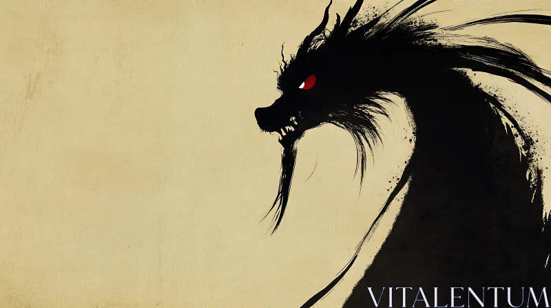 AI ART Mythical Dragon Silhouette Art