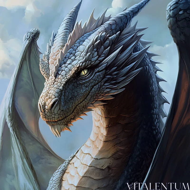 Dragon with Golden Eye AI Image