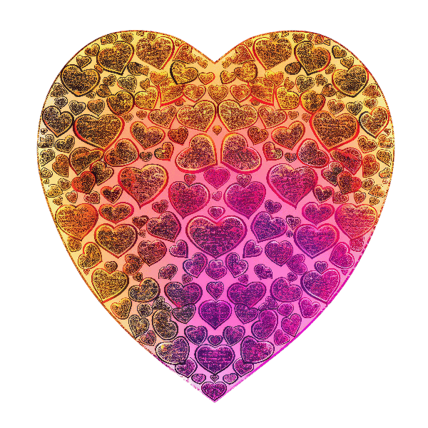 Colorful Heart Pattern for Apparel POD Design