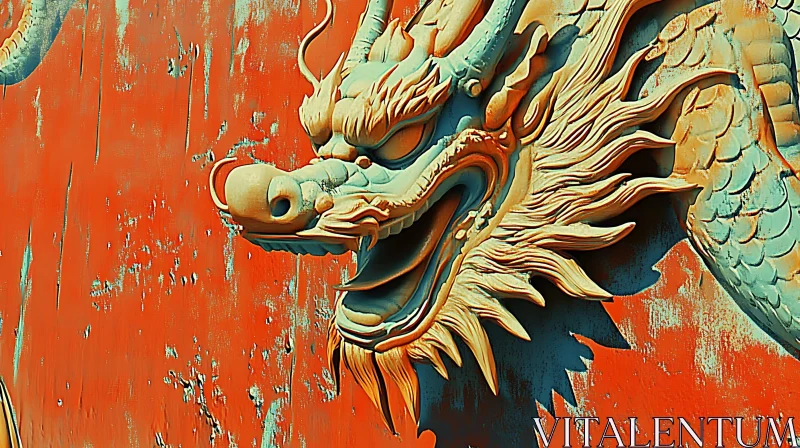 AI ART Weathered Dragon Art - Cultural Icon