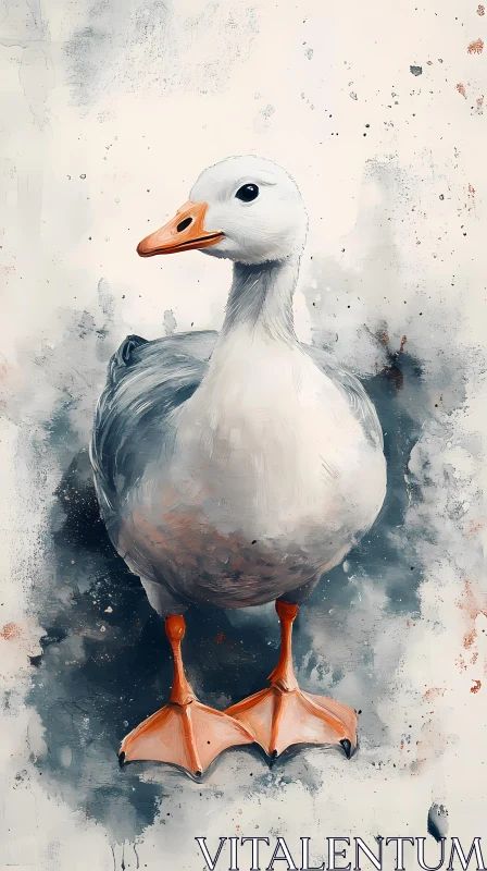 Goose Portrait in Soft Colors AI Image