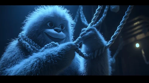 Gentle Yeti Holding Rope