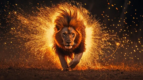 Fiery Lion Portrait