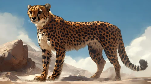 Cheetah in Arid Desert