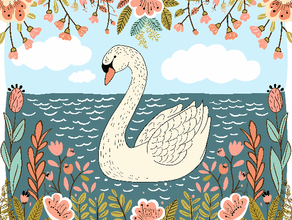 Swan in Bloom T-Shirt