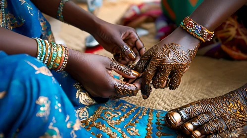 Intricate Henna Design on Hands