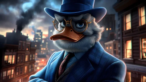 Noir Duck in Blue Suit