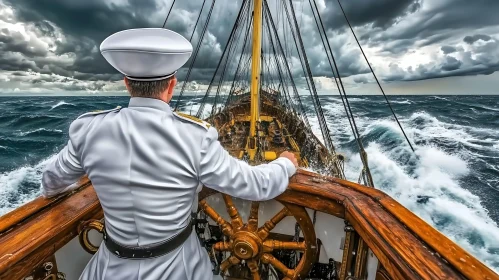 Ship Captain in Stormy Weather