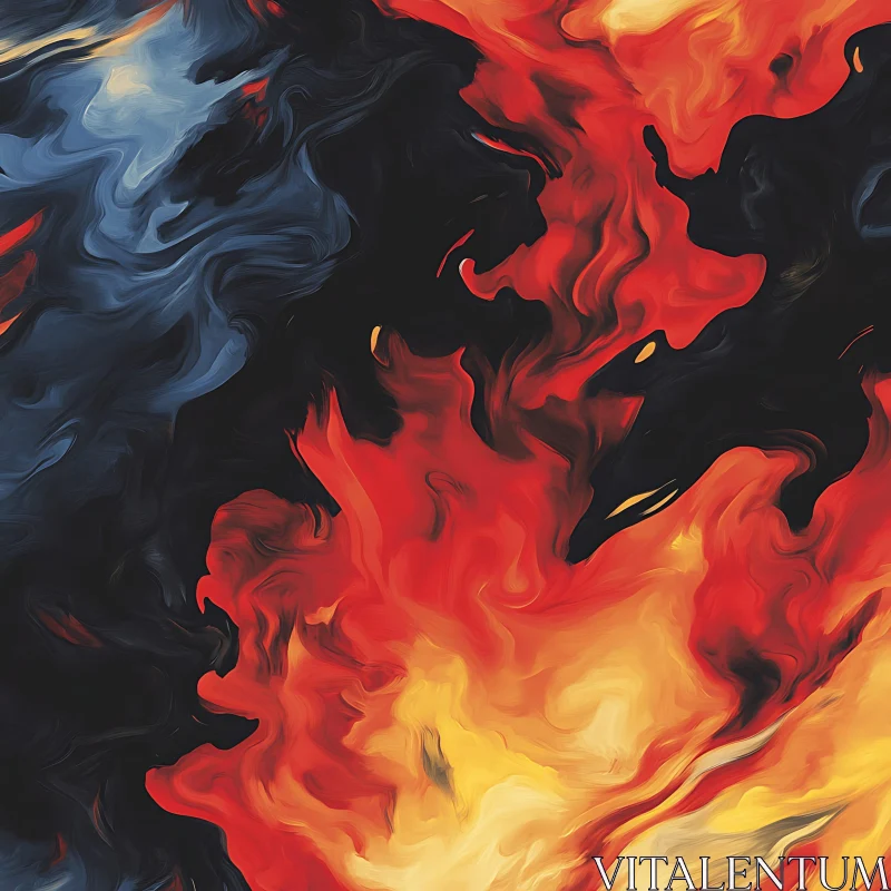 AI ART Swirling Fire Abstract Art