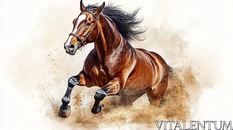 AI ART Powerful Horse in Motion