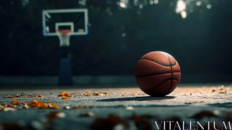 Outdoor Basketball Game AI Image