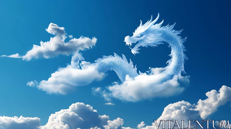 AI ART Celestial Dragon in the Azure Sky