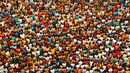 Aerial Perspective of a Dense Crowd