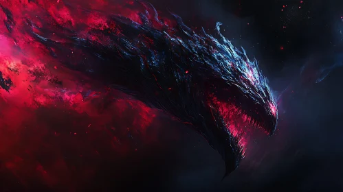 Fantasy Dragon Head with Dark Background