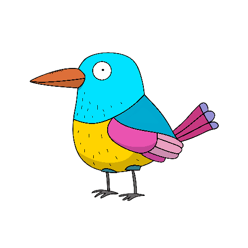 Colorful Cartoon Bird Vector Illustration POD Design