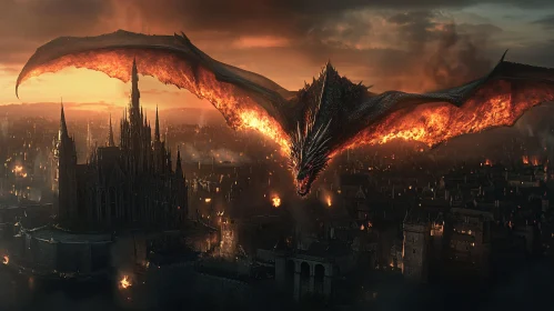 Inferno Dragon Above the City